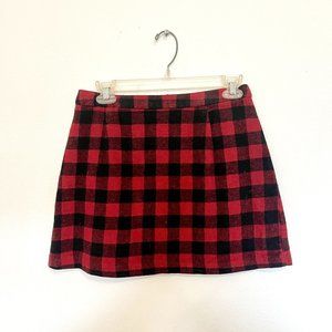 Red And Black Plaid Mini Skirt Juniors L